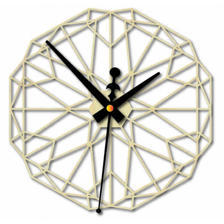 Geometryczny zegar ścienny ze sklejki drewnianej - CUDO
