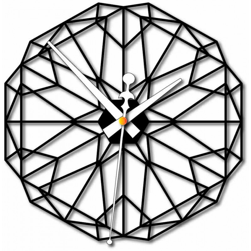 Geometryczny zegar ścienny ze sklejki drewnianej - CUDO