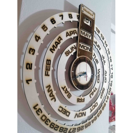 Drewniany kalendarz - grawerowany zegar ścienny - JOGBEL