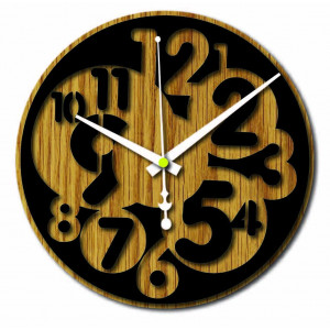 Sentop - Nowoczesny zegar ścienny numer HDKF019 MDF dąb -... 2