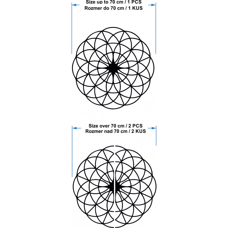 Magiczna drewniana mandala na ścianę - Koła I...