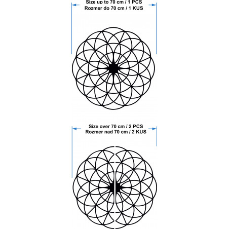 Magiczna drewniana mandala na ścianę - Koła I średnica FI 50, 60, 70, 80, 90 cm