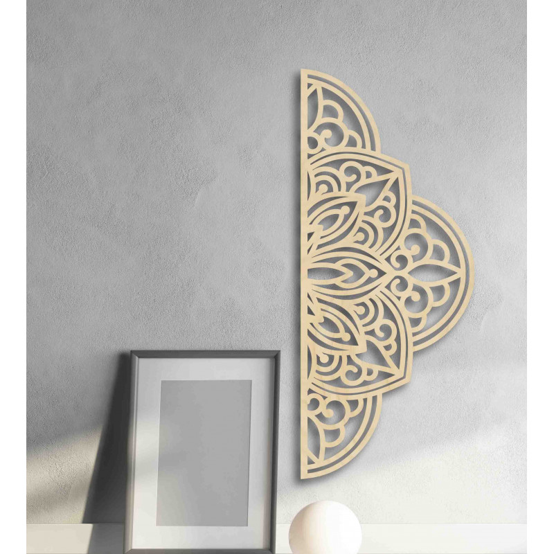 Drewniany obraz ścienny półmandala - BOHEMIA