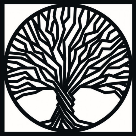 Drewniany obraz ścienny drzewo w ramie