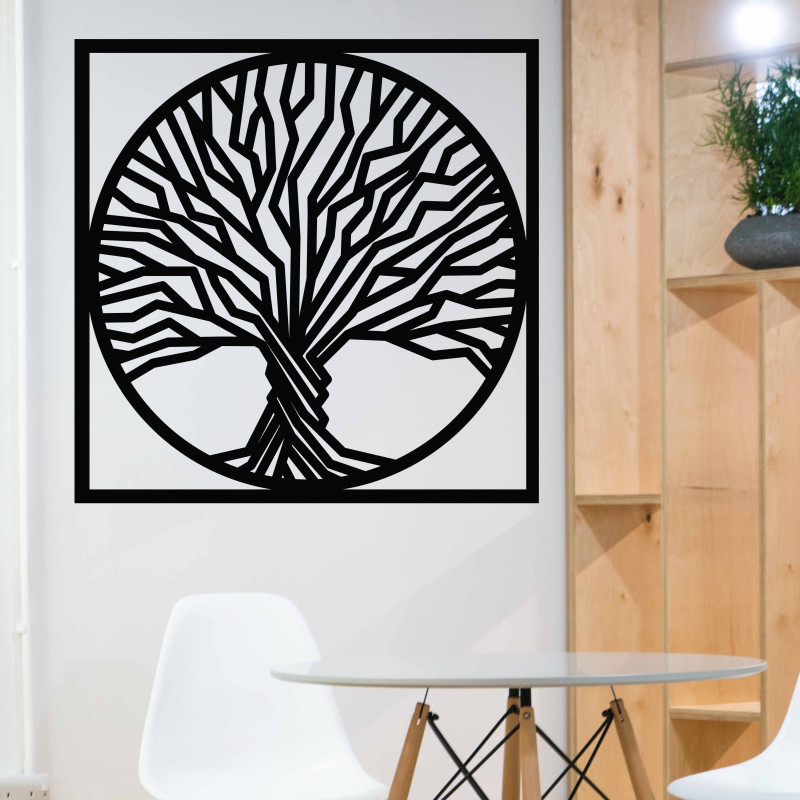 Sentop - Drewniany obraz na ścianie drzewa w ramce