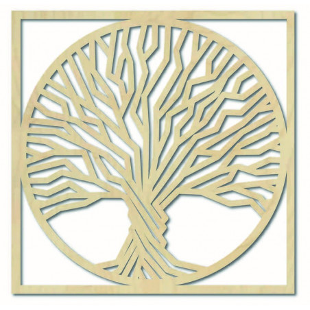 Drewniany obraz ścienny drzewo w ramie