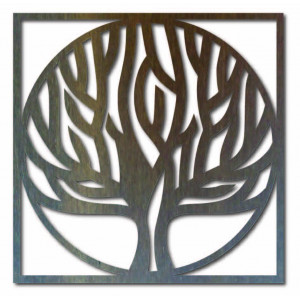 Stylesa - Drewniany obraz na ścianie drzewa w ramce UASVED