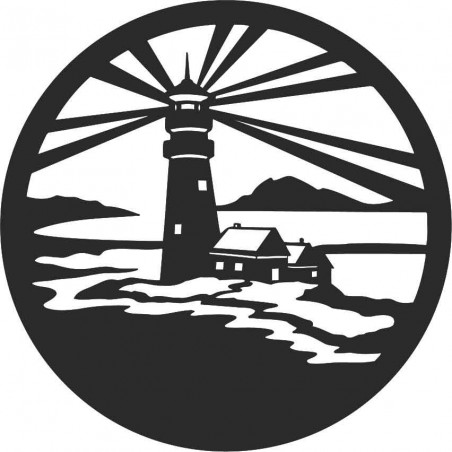 Sentop - Latarnia morska nowoczesny obraz na ścianie - dekoracja drewniana