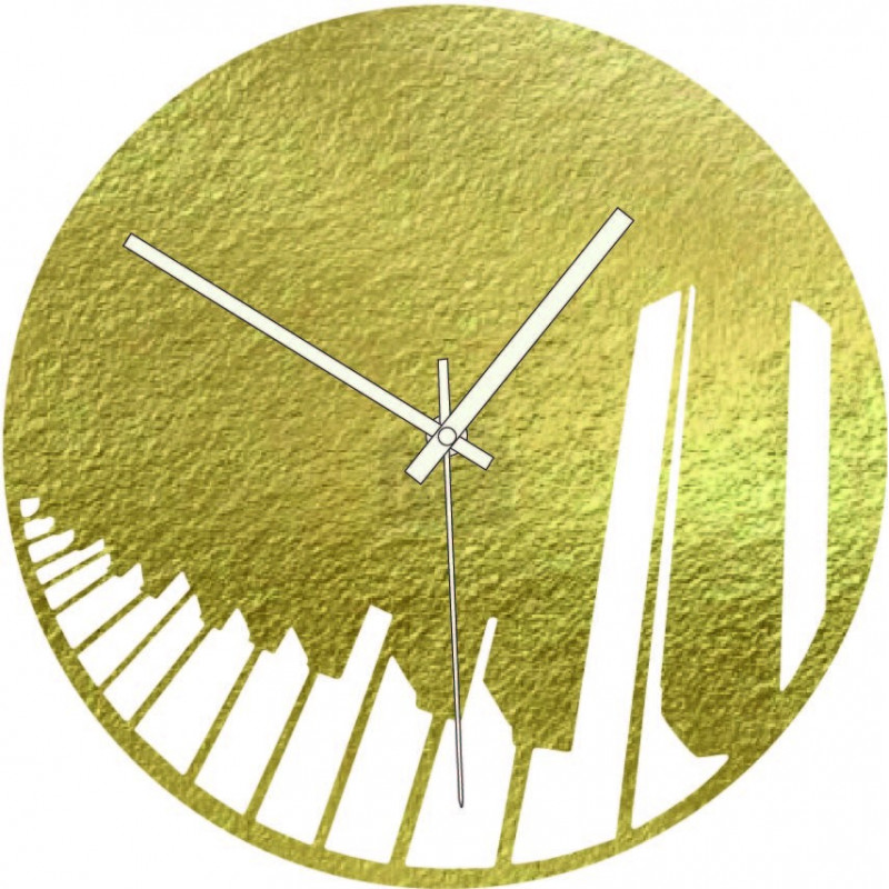 Drewniany zegar fortepian symfonia czarny i...