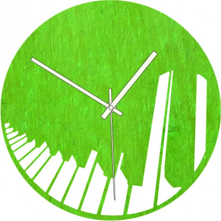 Drewniany zegar fortepian symfonia czarny i kolorowy - BUBO