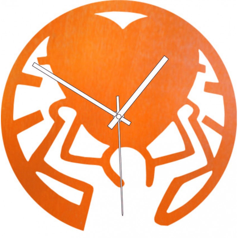 Drewniany zegar - miłość na ramionach czarny i...