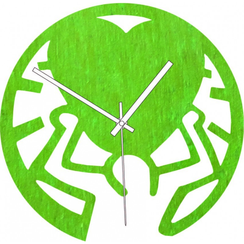 Drewniany zegar - miłość na ramionach czarny i...