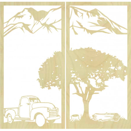 Rzeźbiony dwuczęściowy obraz ścienny o tematyce natury - BULISA