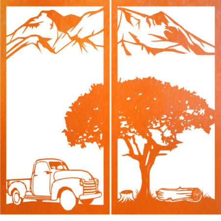 Rzeźbiony dwuczęściowy obraz ścienny o tematyce natury - BULISA