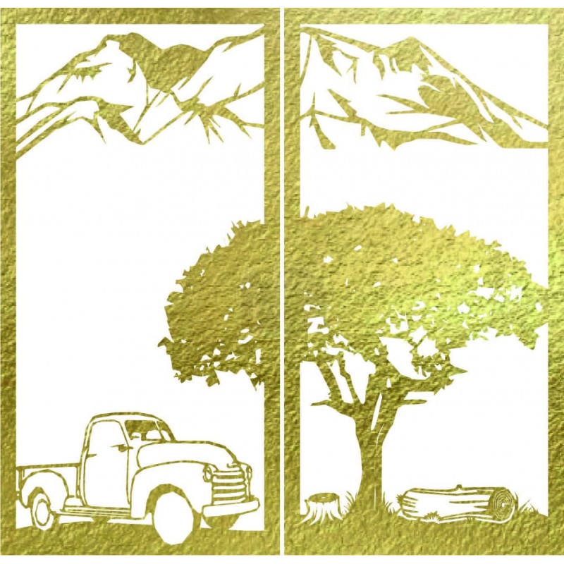 Rzeźbiony dwuczęściowy obraz ścienny o tematyce...