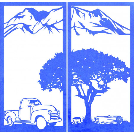 Rzeźbiony dwuczęściowy obraz ścienny o tematyce natury - BULISA