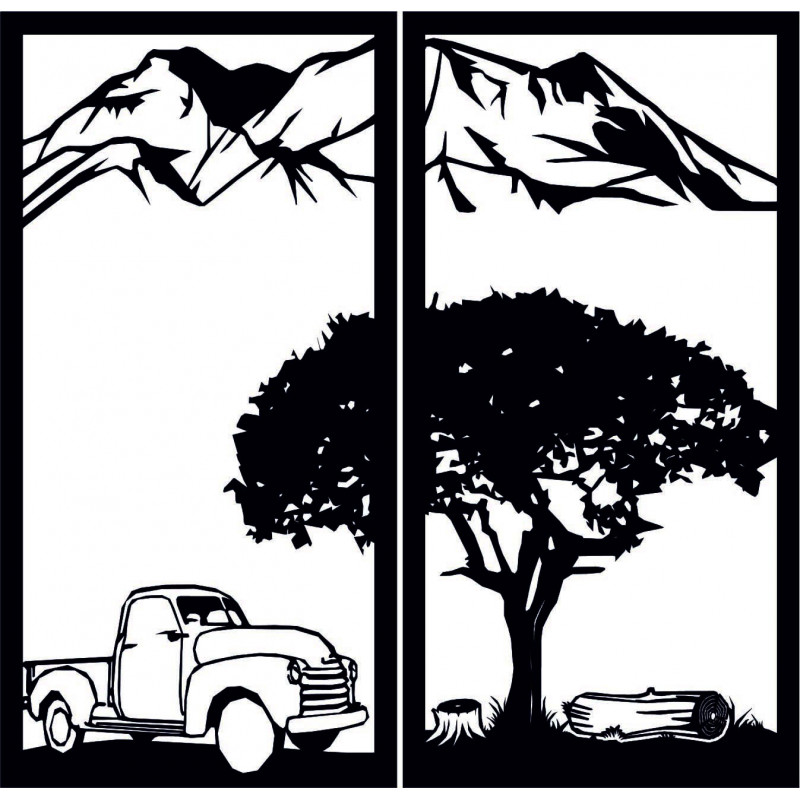 Rzeźbiony dwuczęściowy obraz ścienny o tematyce...