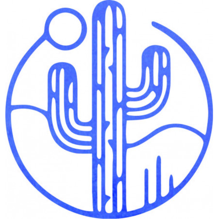 Drewniany obraz ścienny przedstawiający kaktusa ze słońcem - MONK