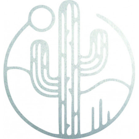 Drewniany obraz ścienny przedstawiający kaktusa ze słońcem - MONK