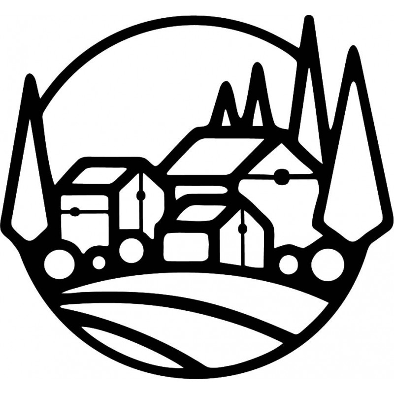 Drewniany obraz na ścianie domu