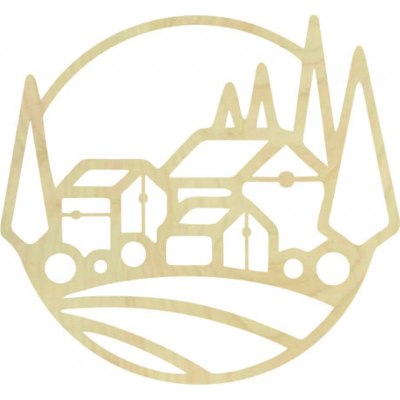 Drewniany obraz na ścianie domu