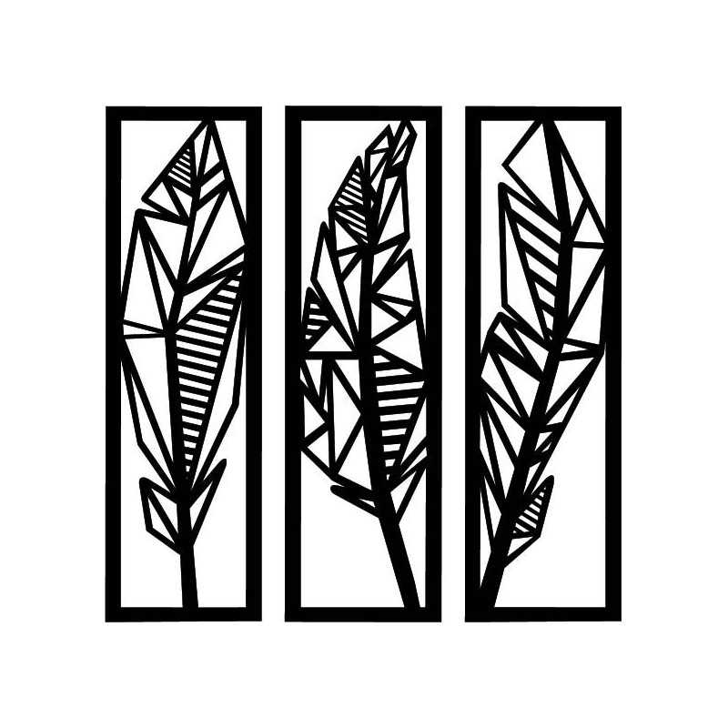 Nowoczesny obraz trzyczęściowy liście bananowca - MUSACEAE