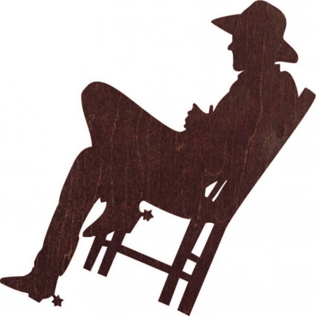 Elegancki drewniany obrazek na ścianę - KOWBOJ | SENTOP