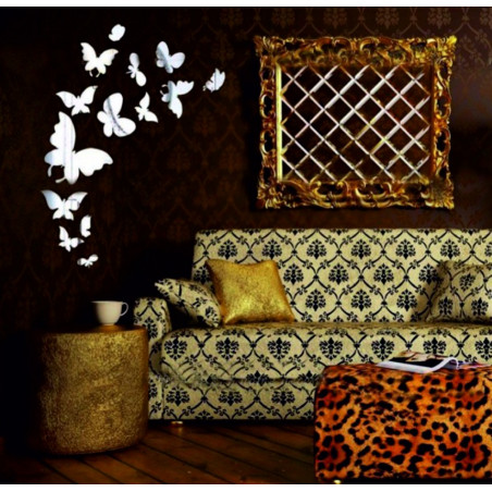 Lustra dekoracyjne. Lustrzana naklejka ścienna, jako obraz lub dekoracja, akrylowa naklejka 3d