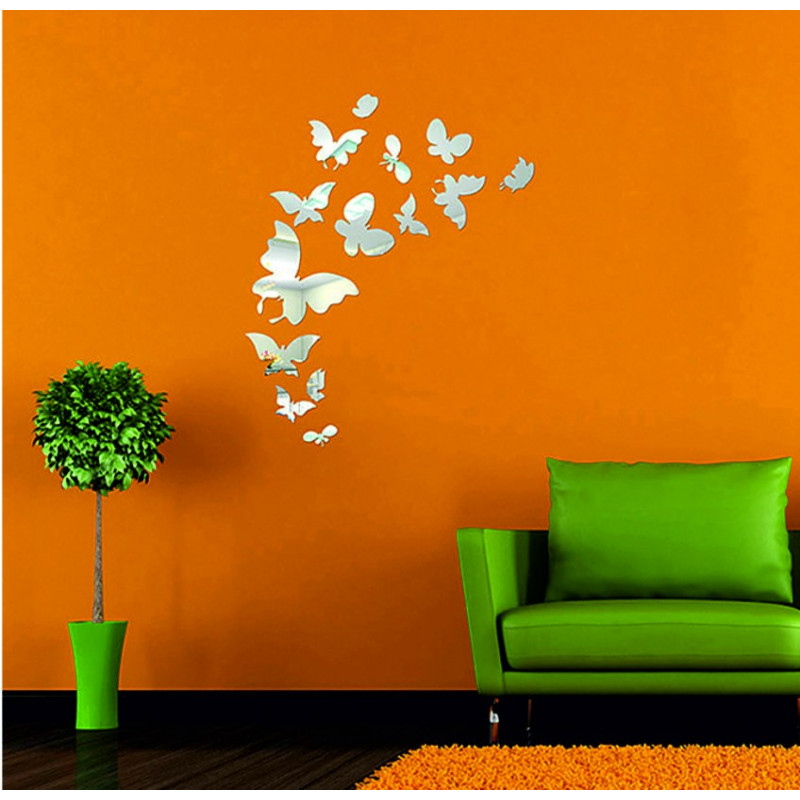 Lustra dekoracyjne. Lustrzana naklejka ścienna, jako obraz lub dekoracja, akrylowa naklejka 3d