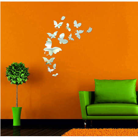 Lustra dekoracyjne. Lustrzana naklejka ścienna, jako obraz lub dekoracja, akrylowa naklejka 3d