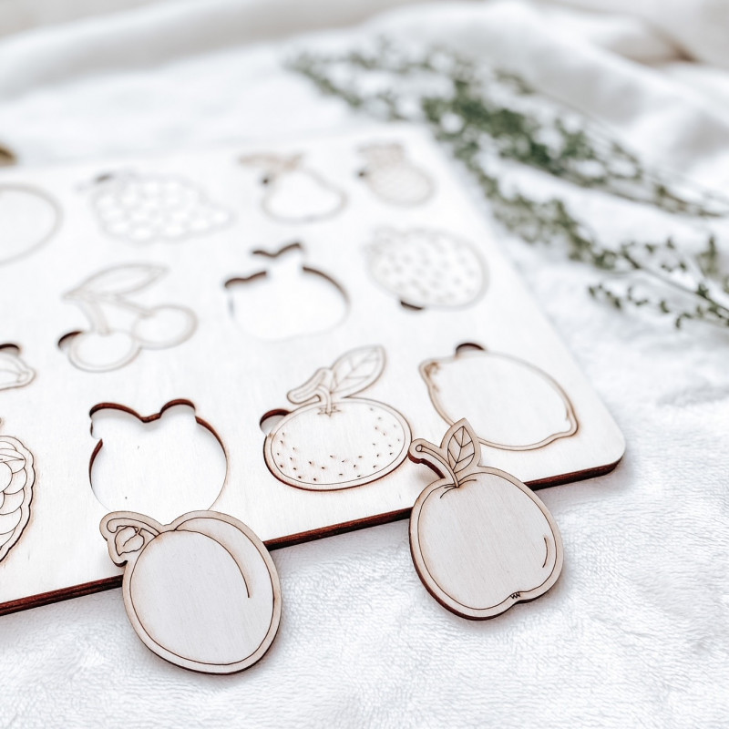 Wkład montessori drewniany dla dzieci - OWOC...