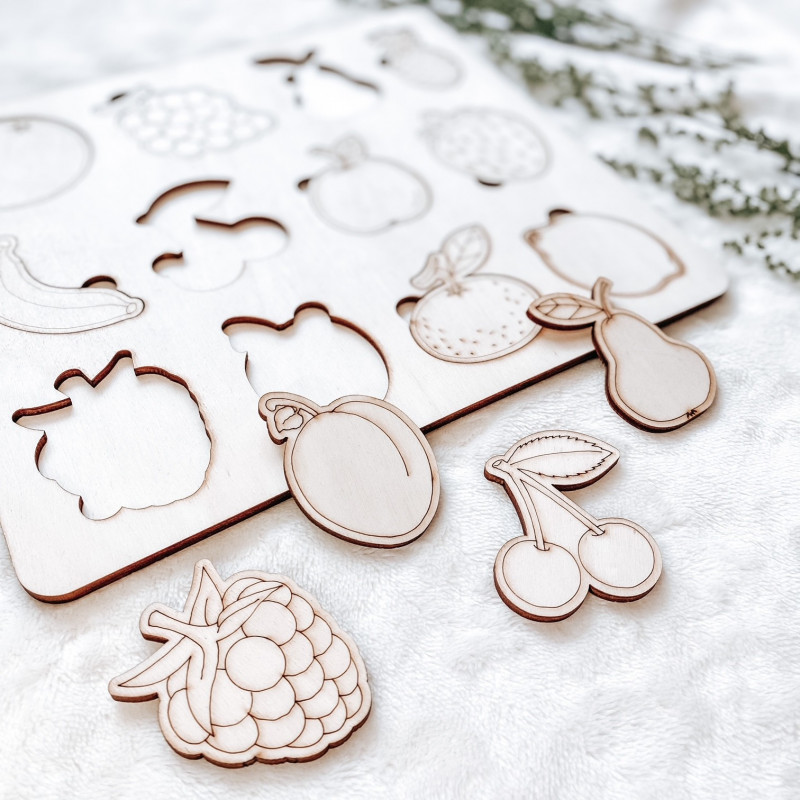 Wkład montessori drewniany dla dzieci - OWOC...