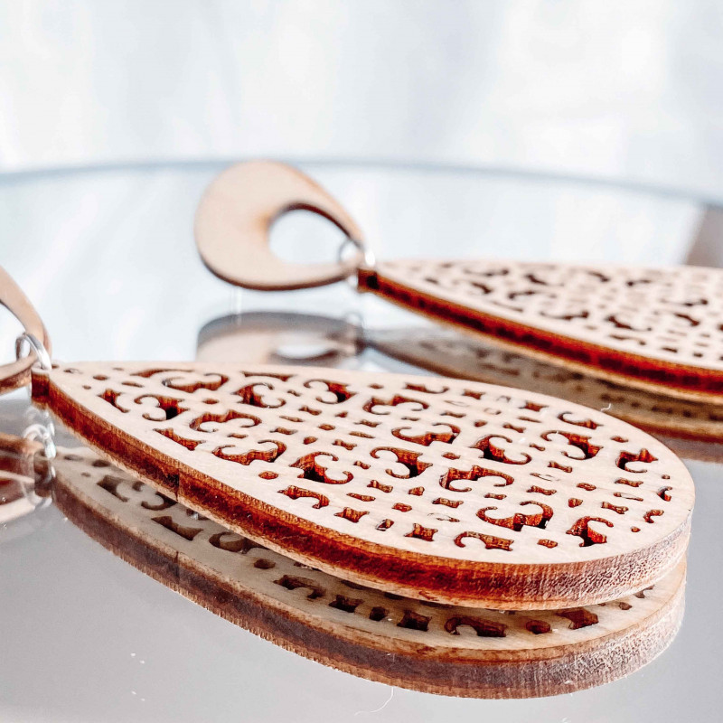 Drewniane wiszące kolczyki JULIEN - MONATY |...