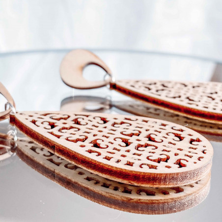 Drewniane wiszące kolczyki JULIEN - MONATY | SENTOP