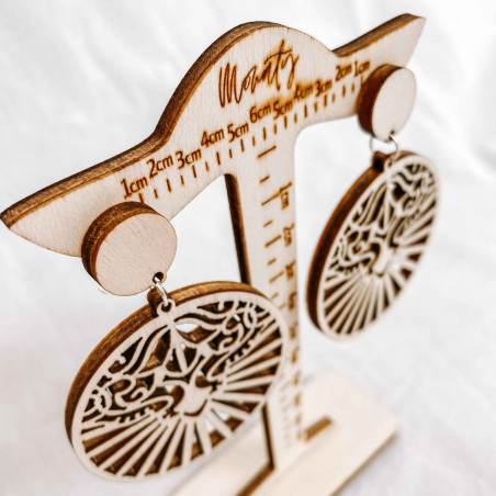 Drewniane naturalny kolczyki wiszące LILIEN - MONATY | SENTOP