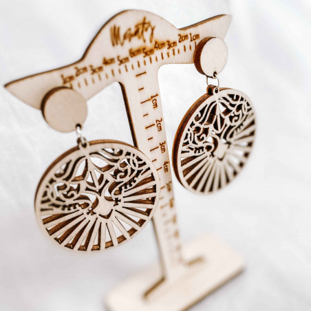 Drewniane naturalny kolczyki wiszące LILIEN - MONATY | SENTOP