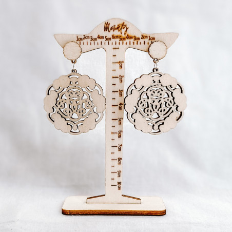 Drewniane naturalny kolczyki wiszące AURORA - MONATY | SENTOP