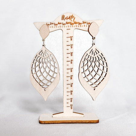Drewniane naturalny kolczyki wiszące MELLIFLUOUS - MONATY | SENTOP