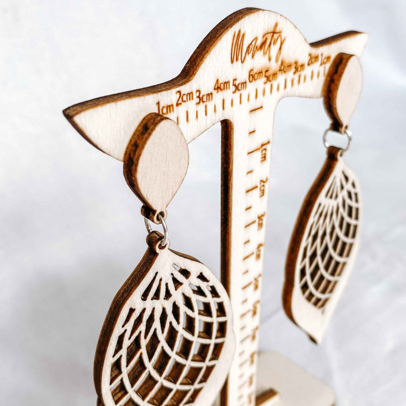 Drewniane naturalny kolczyki wiszące...