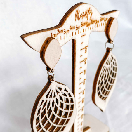 Drewniane naturalny kolczyki wiszące MELLIFLUOUS - MONATY | SENTOP