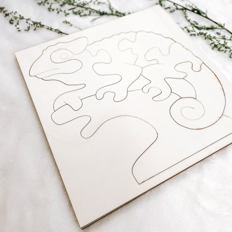 Drewniana wkładka montessori dla dzieci - KAMELEON | SENTOP