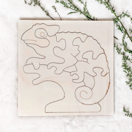 Drewniana wkładka montessori dla dzieci - KAMELEON | SENTOP