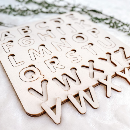 Drewniana wkładka montessori dla dzieci - ALFABET | SENTOP