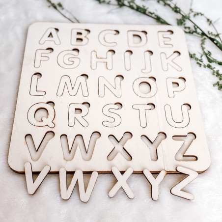 Drewniana wkładka montessori dla dzieci - ALFABET | SENTOP