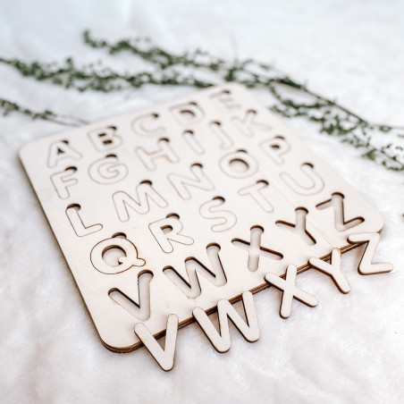 Drewniana wkładka montessori dla dzieci - ALFABET | SENTOP