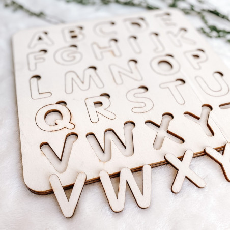 Drewniana wkładka montessori dla dzieci - ALFABET | SENTOP