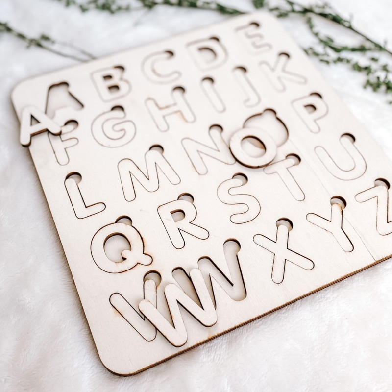 Drewniana wkładka montessori dla dzieci -...