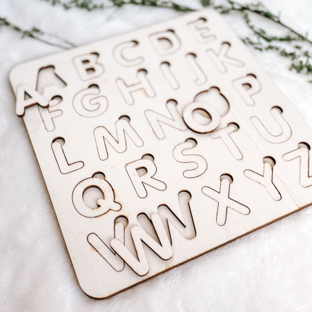 Drewniana wkładka montessori dla dzieci - ALFABET | SENTOP