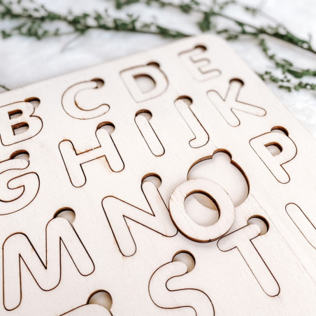 Drewniana wkładka montessori dla dzieci - ALFABET | SENTOP