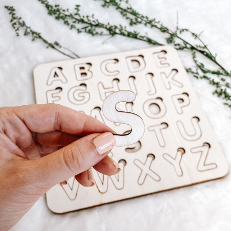 Drewniana wkładka montessori dla dzieci - ALFABET | SENTOP